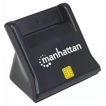 Manhattan USB-A Smart/SIM-kaardilugeja, 480 Mbps (USB 2.0), laual seisev, hõõrdetüüpi ühilduv, Hi-Speed USB, kaabel 86 cm, must, kolmeaastane garantii