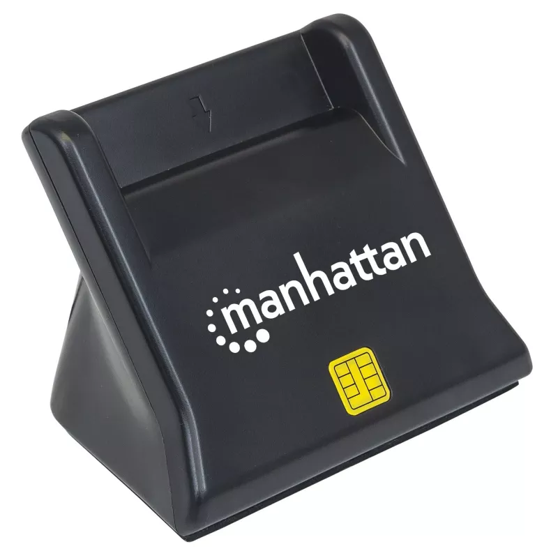 Manhattan USB-A Smart/SIM-kaardilugeja, 480 Mbps (USB 2.0), laual seisev, hõõrdetüüpi ühilduv, Hi-Speed USB, kaabel 86 cm, must, kolmeaastane garantii