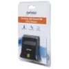 Manhattan USB-A Smart/SIM-kaardilugeja, 480 Mbps (USB 2.0), laual seisev, hõõrdetüüpi ühilduv, Hi-Speed USB, kaabel 86 cm, must, kolmeaastane garantii