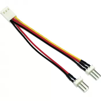 InLine'i ventilaatori adapter 3pin emane / 2x 3pin isane u 0,10 m