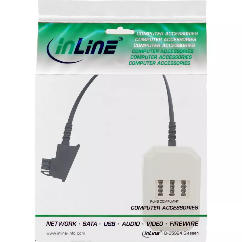 InLine TAE-adapter TAE-F Saksa isane / TAE NFN + RJ11 emane 0,2 m