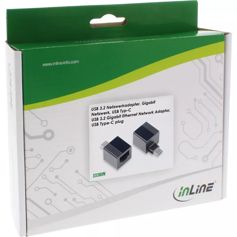 InLine USB 3.2 kuni 1Gb/s võrguadapter, USB-C RJ45-le