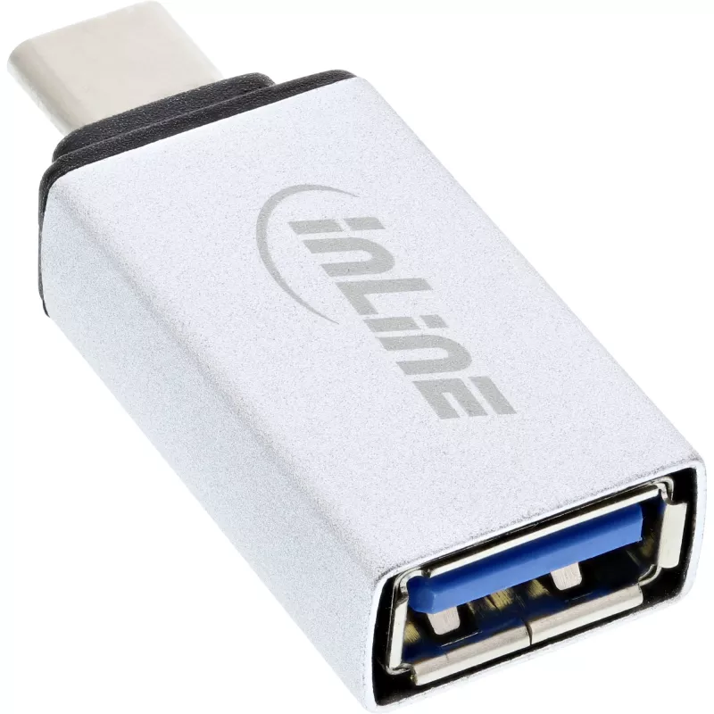 InLine USB 3.2 Gen.2 adapter, USB-C isane – USB-A-pesa, hõbedane