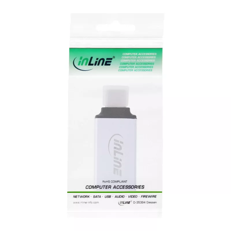 InLine USB 3.2 Gen.2 adapter, USB-C isane – USB-A-pesa, hõbedane