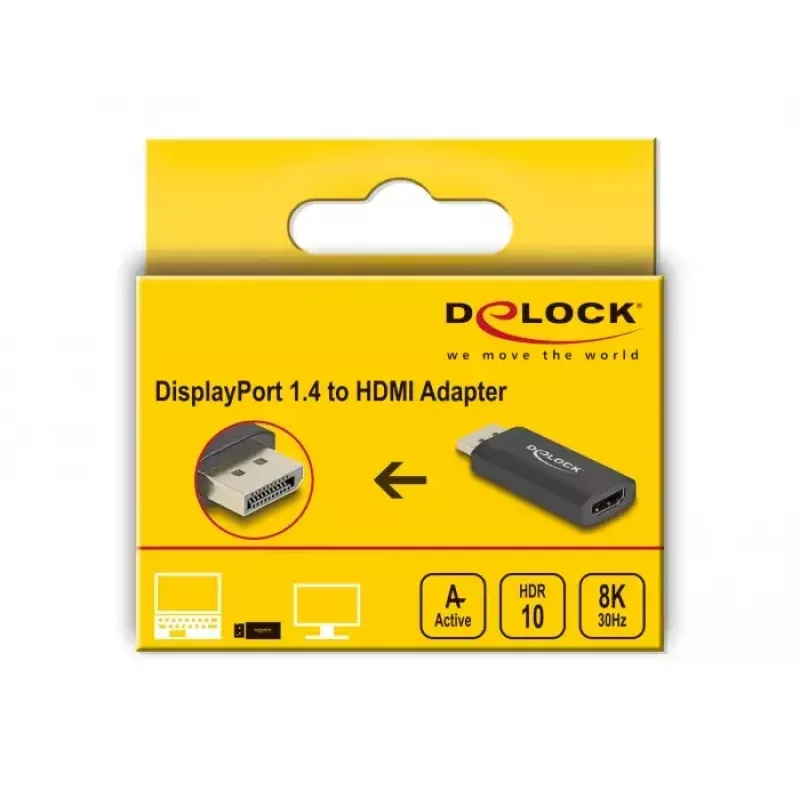 DeLOCK Active DisplayPort 1.4 HDMI-adapter 8K HDR Must
