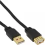 InLine USB 2.0 lame kaabel Type A-pistik / emane kullatud must 5m