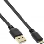 InLine Micro USB 2.0 lame kaabel USB A / Micro-B, must / kuldne, 0,5 m