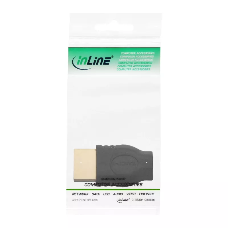 InLine HDMI-adapter, HDMI A-pistik / HDMI D emane, kullatud 17690A