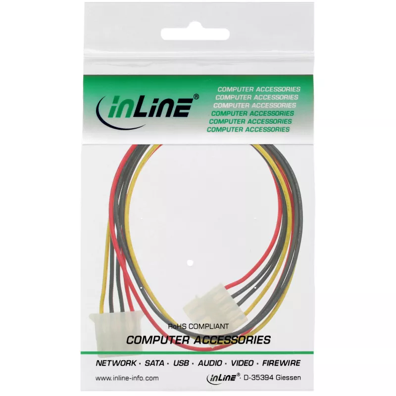 InLine toite pikenduskaabel 4pin isane/emane 0,50m, ümar