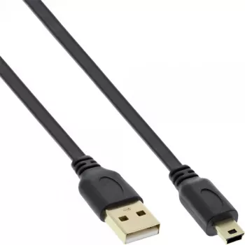 InLine USB 2.0 lamekaabel USB A-tüüpi isane / Mini-B-pistik 5 kontakti must/kuldne 5 m