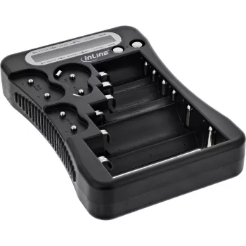 InLine 01285 akutestija LCD-ekraaniga ümmarguste ja nööppatareide jaoks