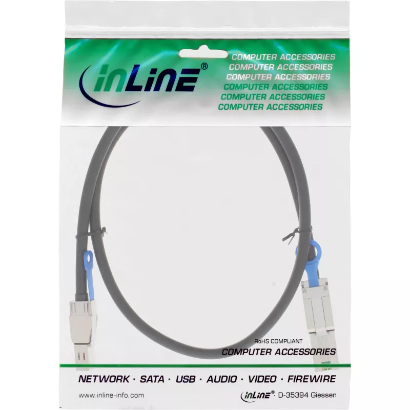 InLine väline Mini SAS HD kaabel SFF-8644 kuni SFF-8088 6Gb/s 1m