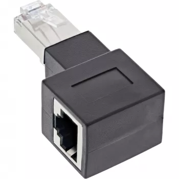 InLine plaastrikaabli adapter Cat.6A, RJ45 isane / emane, 90° paremale nurga all