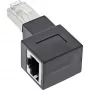 InLine plaastrikaabli adapter Cat.6A, RJ45 isane / emane, 90° paremale nurga all