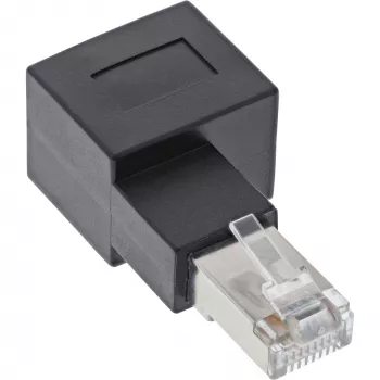 InLine plaastrikaabli adapter Cat.6A, RJ45 isane / emane, 90° paremale nurga all