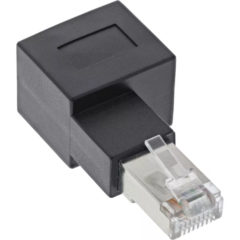 InLine plaastrikaabli adapter Cat.6A, RJ45 isane / emane, 90° paremale nurga all