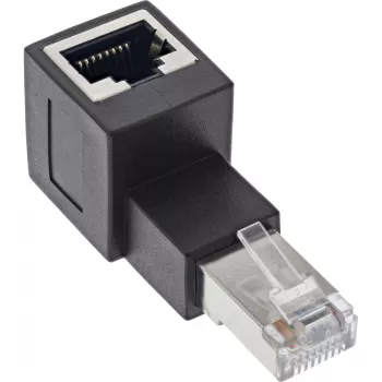 InLine patch-juhtme adapter Cat.6A, RJ45 isane/emane, 90° nurga all ülespoole