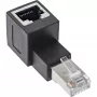 InLine patch-juhtme adapter Cat.6A, RJ45 isane/emane, 90° nurga all ülespoole