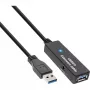 InLine USB3.2 Gen.1 aktiivne repiiterkaabel, tüüp A-pistik / emane, must, 15 m