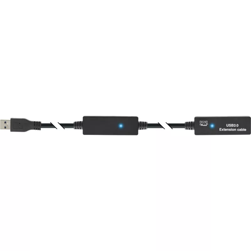 InLine USB3.2 Gen.1 aktiivne repiiterkaabel Type A-pistik / emane, must, 10m