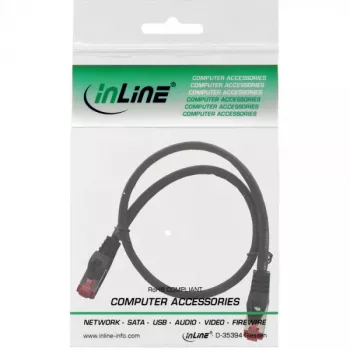 InLine Patchkaabel S/FTP PiMF Cat.6 250MHz vask halogenivaba must 0.5m