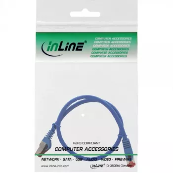 InLine paigalduskaabel S/FTP PiMF Cat.6 250MHz vask halogeenivaba sinine 0.5m