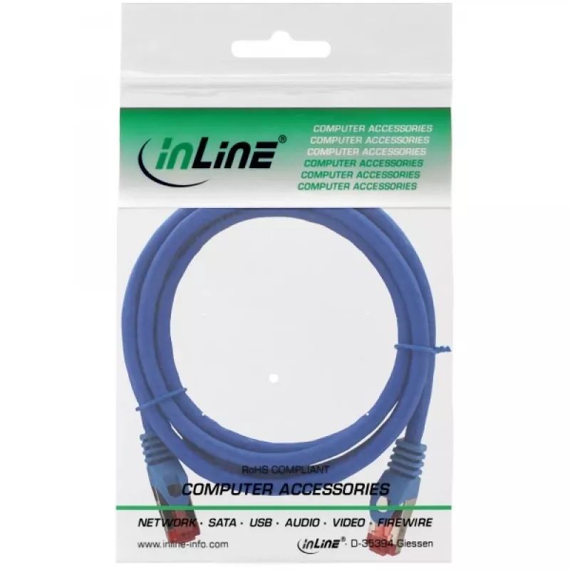InLine paigalduskaabel S/FTP PiMF Cat.6 250MHz vask halogeenivaba sinine 1.5m