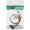InLine SAS kaabel, Mini SAS SFF-8087/4x SAS SFF-8482+toide, SAS kõvakettale, 0.75m