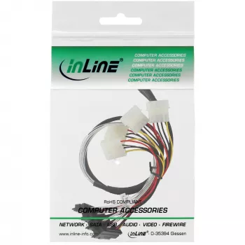 InLine SAS kaabel, Mini SAS SFF-8087/4x SAS SFF-8482+toide, SAS kõvakettale, 0.75m