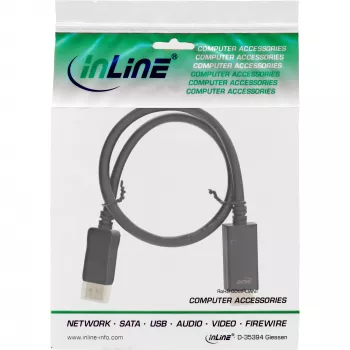 DisplayPort HDMI-ks muundurkaabel InLine 17187I 4K/60Hz must 0,3m