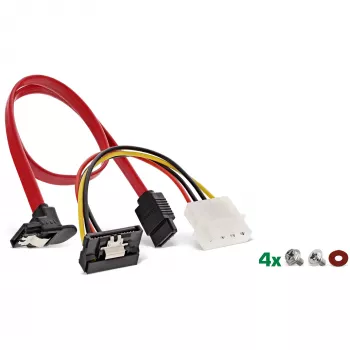 InLine HDD/SSD kinnitusraami KOMPLEKT koos SATA- ja toitekaabliga, nurga all, koos kruvidega