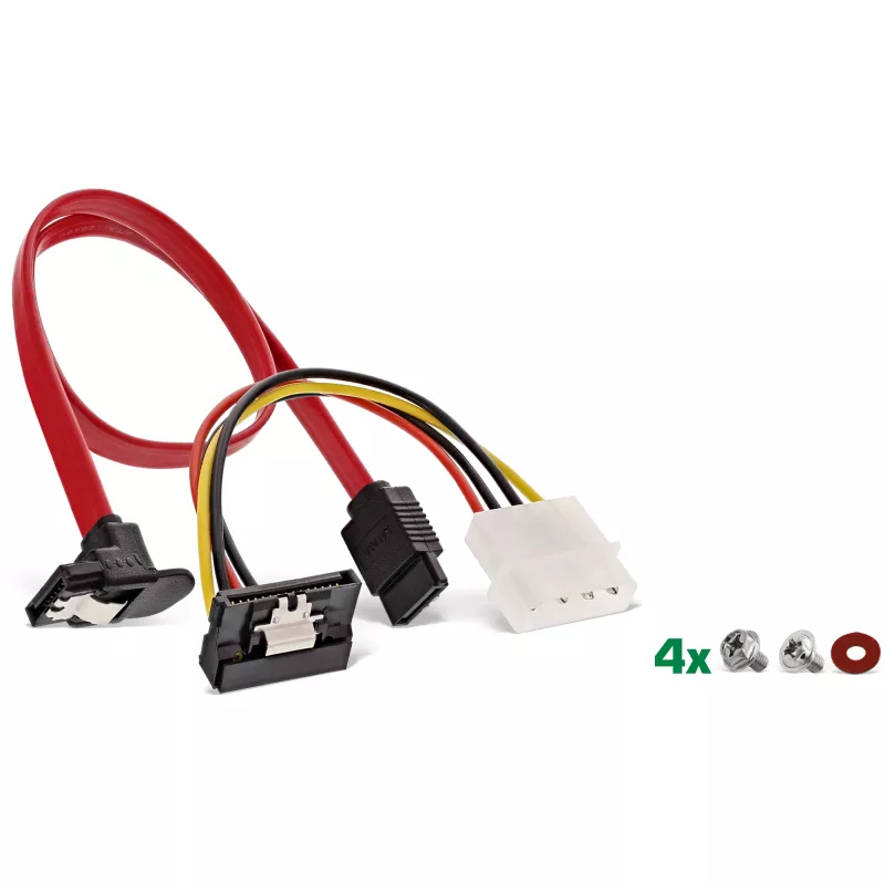InLine HDD/SSD kinnitusraami KOMPLEKT koos SATA- ja toitekaabliga, nurga all, koos kruvidega