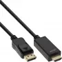 InLine DisplayPort-HDMI muundurkaabel, 4K/60Hz, must, 1,5m