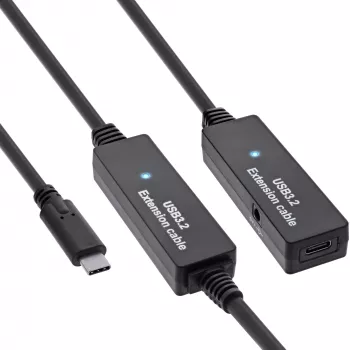 InLine USB 3.2 Gen.1 aktiivne pikenduskaabel, USB-C isane - USB-C emane, 10 m