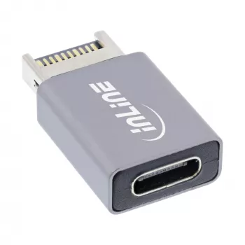 InLine USB 3.2 adapter, sisemine USB-E esipaneeli isane USB-C emasele