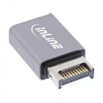 InLine USB 3.2 adapter, sisemine USB-E esipaneeli isane USB-C emasele