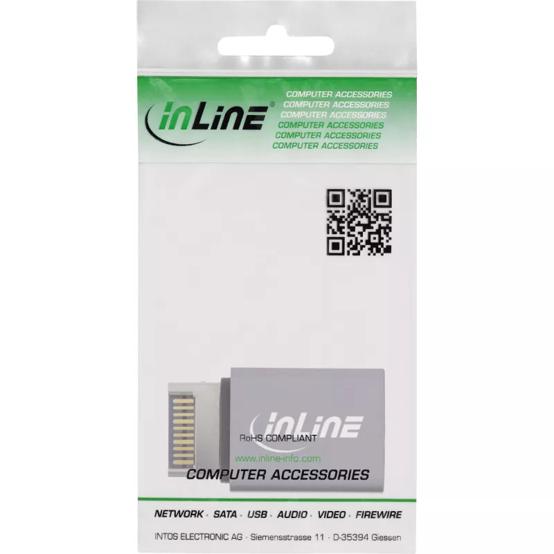 InLine USB 3.2 adapter, sisemine USB-E esipaneeli isane USB-C emasele