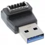 InLine USB 3.2 adapter, USB-A-pistik sisemise USB-E esipaneeli pesasse