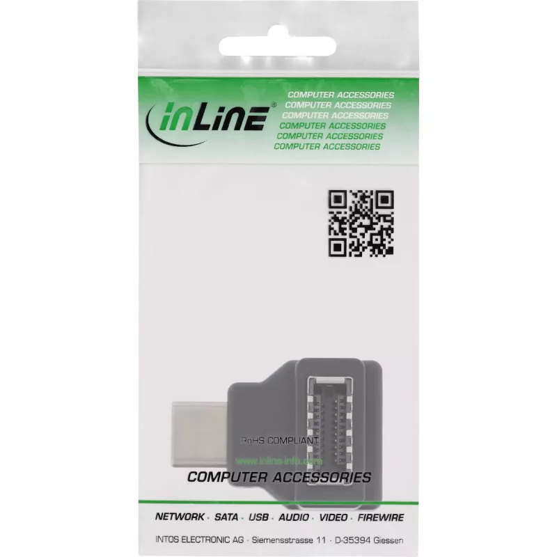 InLine USB 3.2 adapter, USB-C isane pistik sisemisele USB-E esipaneeli pesale