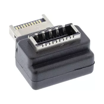 InLine USB 3.2 adapter sisemine, esipaneeli USB-E isane pistik USB-E emasele pesale 90°