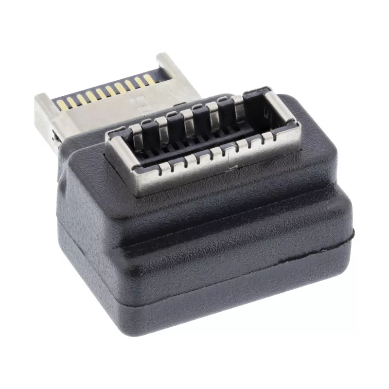 InLine USB 3.2 adapter sisemine, esipaneeli USB-E isane pistik USB-E emasele pesale 90°