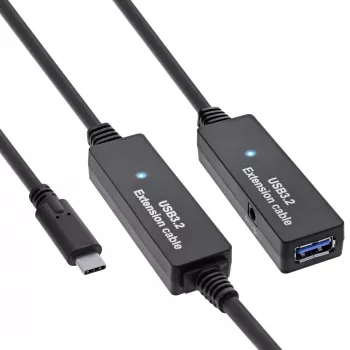 InLine USB 3.2 Gen.1 aktiivne pikendus, USB-C isane USB-A emasele, 15 m