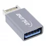 InLine USB 3.2 adapter, sisemine USB-E esipaneeli isane USB-A emasele