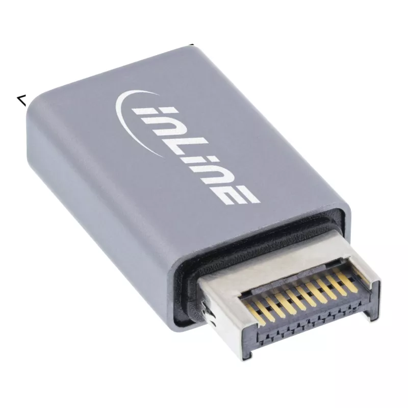 InLine USB 3.2 adapter, sisemine USB-E esipaneeli isane USB-A emasele
