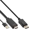 InLine HDMI-DisplayPort-muundurkaabel, 4K, must/kuldne, 0,5 m