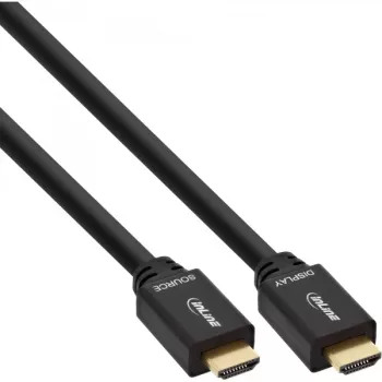 InLine aktiivne High Speed HDMI-kaabel Ethernetiga, isane-isane, must, kullatud kontaktid, 30 m