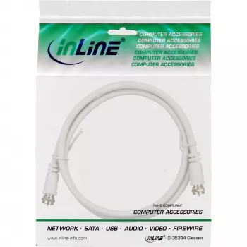 InLine SAT-kaabel 2× varjestatud ülimadala kaoga 2× F-isane >75 dB valge 3 m