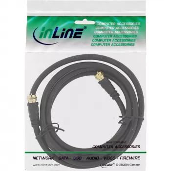 InLine SAT kaabel Premium 2x varjestatud 2x F-isane >85dB must 1m