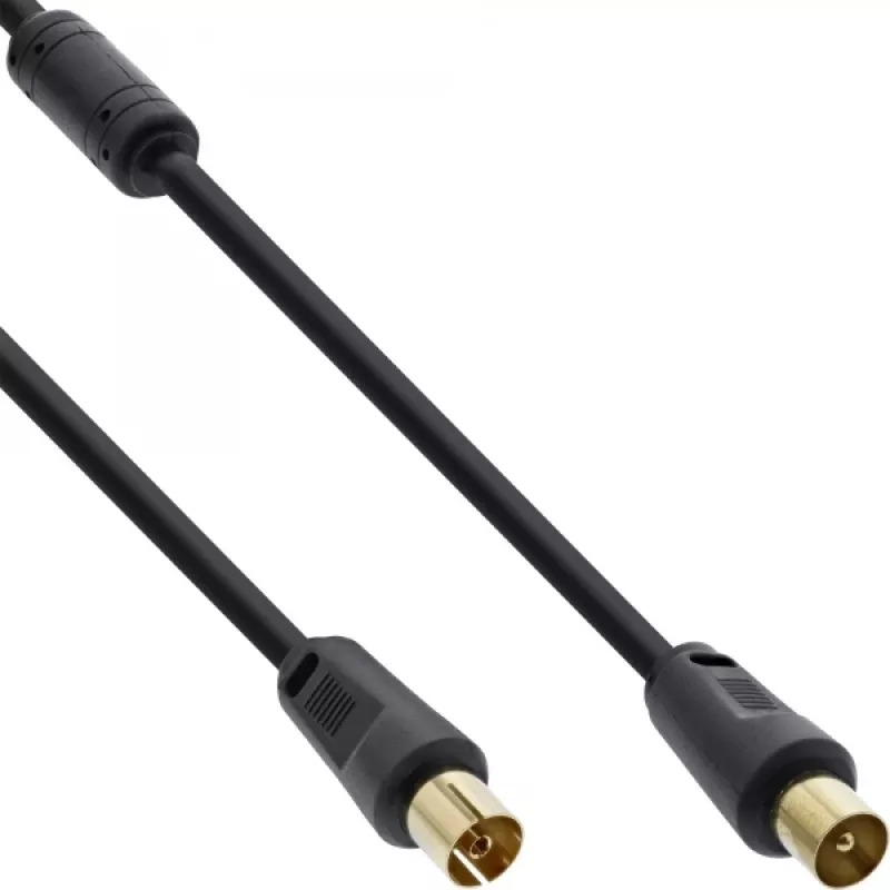InLine antennikaabel 2x varjestatud >85 dB must 20 m
