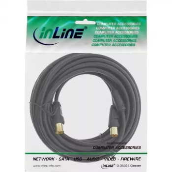 InLine antennikaabel 2x varjestatud >85dB must 5m